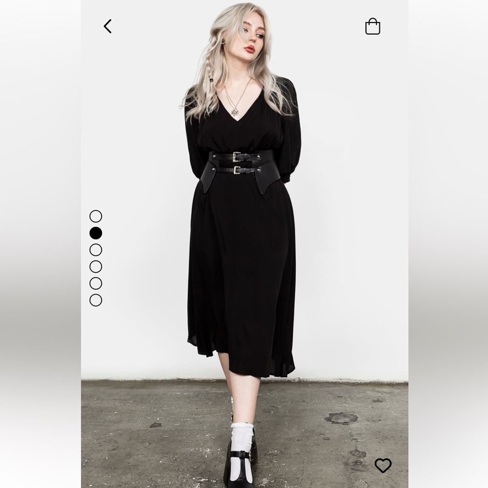 Disturbia Black Leather Peplum Double Strap Belt